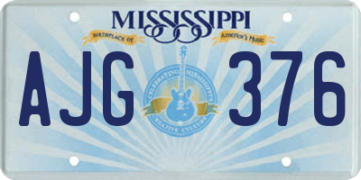 MS license plate AJG376