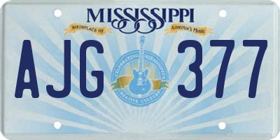 MS license plate AJG377