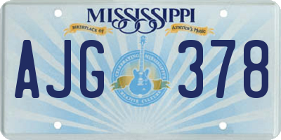 MS license plate AJG378