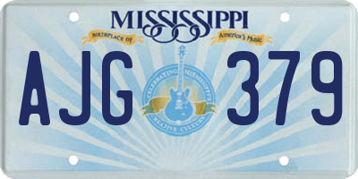 MS license plate AJG379