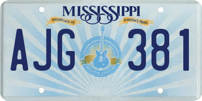 MS license plate AJG381