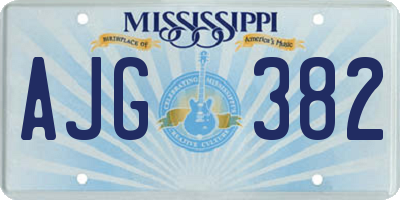 MS license plate AJG382