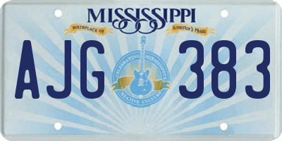 MS license plate AJG383