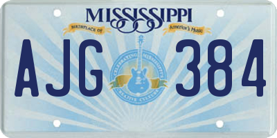 MS license plate AJG384