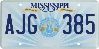 MS license plate AJG385
