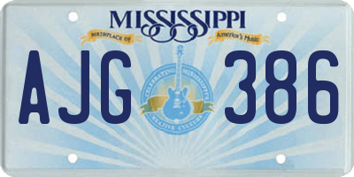 MS license plate AJG386