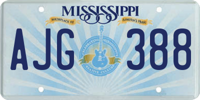 MS license plate AJG388