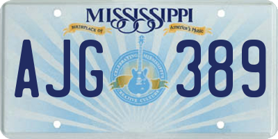 MS license plate AJG389