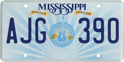 MS license plate AJG390