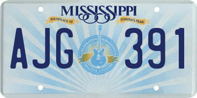 MS license plate AJG391