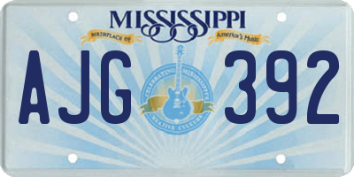 MS license plate AJG392