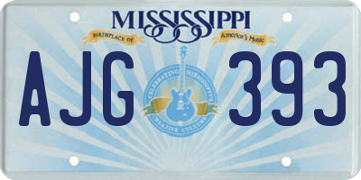 MS license plate AJG393