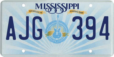 MS license plate AJG394