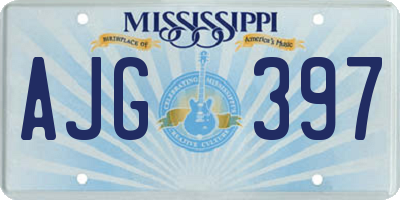 MS license plate AJG397