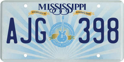 MS license plate AJG398