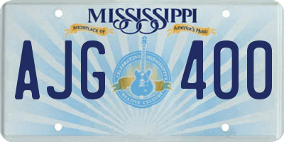 MS license plate AJG400