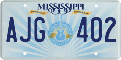 MS license plate AJG402