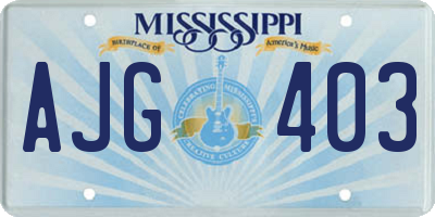 MS license plate AJG403
