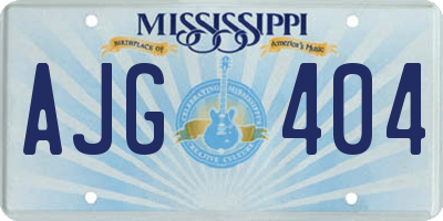 MS license plate AJG404