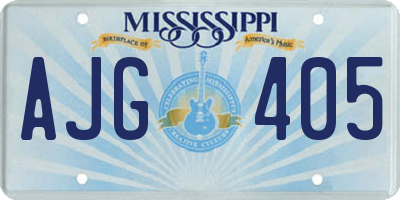MS license plate AJG405