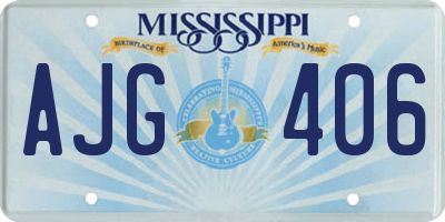 MS license plate AJG406
