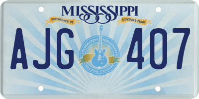 MS license plate AJG407