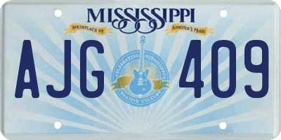 MS license plate AJG409