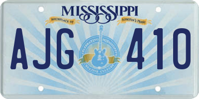 MS license plate AJG410