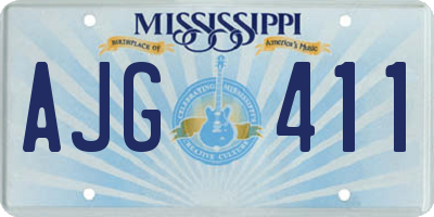 MS license plate AJG411