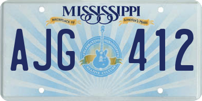 MS license plate AJG412