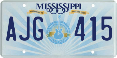 MS license plate AJG415