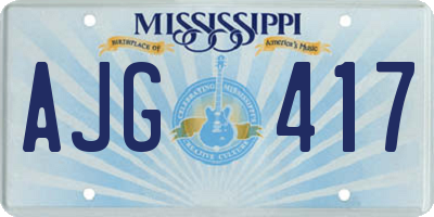 MS license plate AJG417