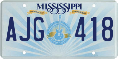 MS license plate AJG418