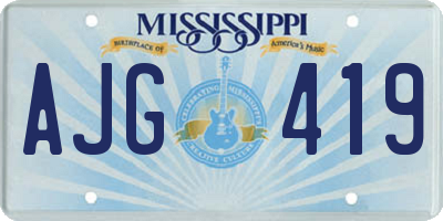 MS license plate AJG419