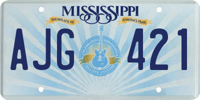 MS license plate AJG421