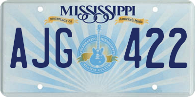 MS license plate AJG422