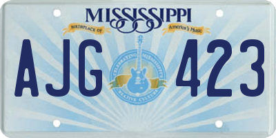 MS license plate AJG423