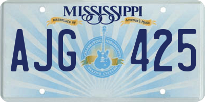 MS license plate AJG425