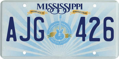 MS license plate AJG426