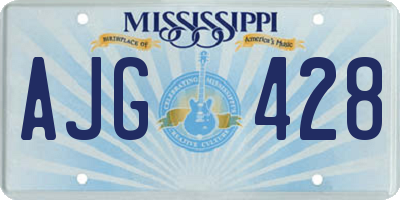 MS license plate AJG428