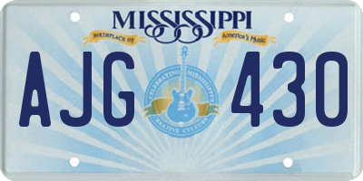 MS license plate AJG430