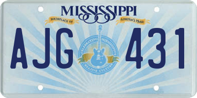 MS license plate AJG431