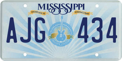 MS license plate AJG434
