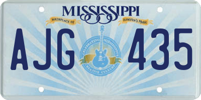 MS license plate AJG435