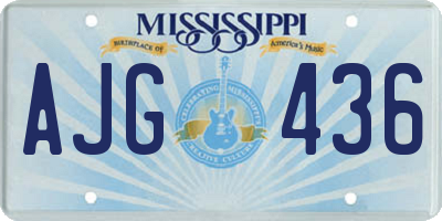 MS license plate AJG436