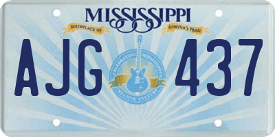 MS license plate AJG437