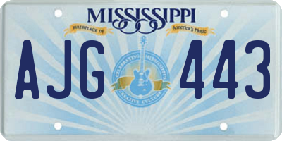 MS license plate AJG443