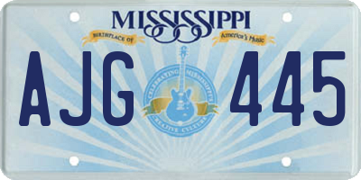 MS license plate AJG445