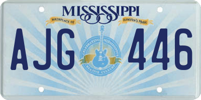 MS license plate AJG446