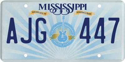 MS license plate AJG447